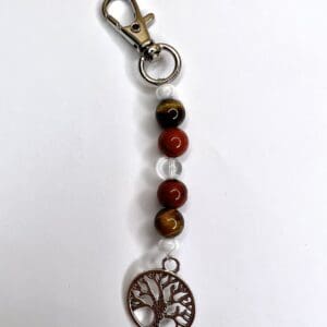 Charms Oeil de tigre - Jaspe Rouge - Cristal