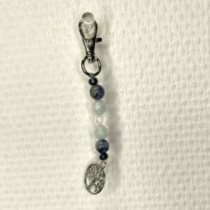 Charm Sodalite/ Aigue marine et Cristal de roche