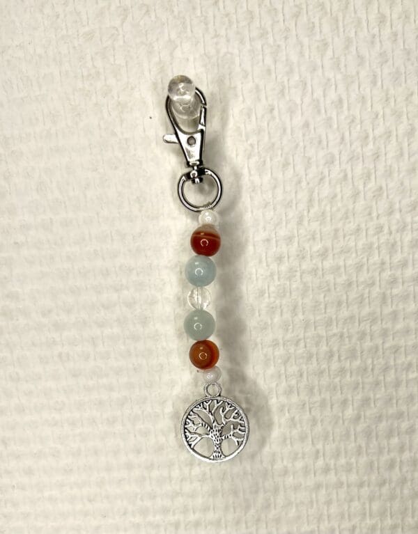 Charm Cornaline-Aigue Marine-Cristal de roche