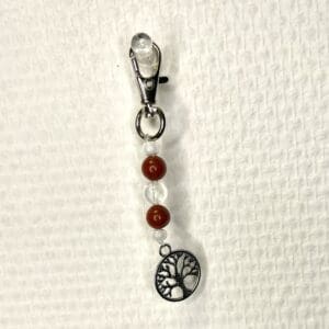 Charm Jaspe rouge - Cristal de roche