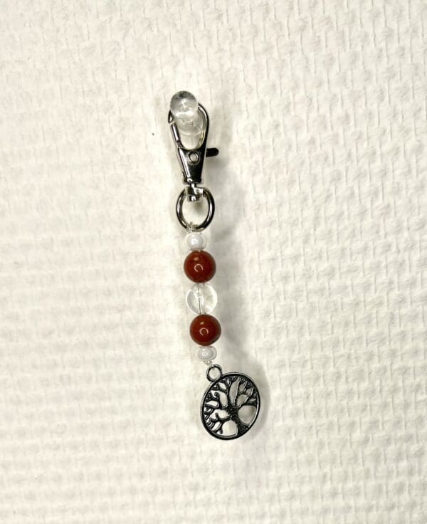 Charm Jaspe rouge - Cristal de roche