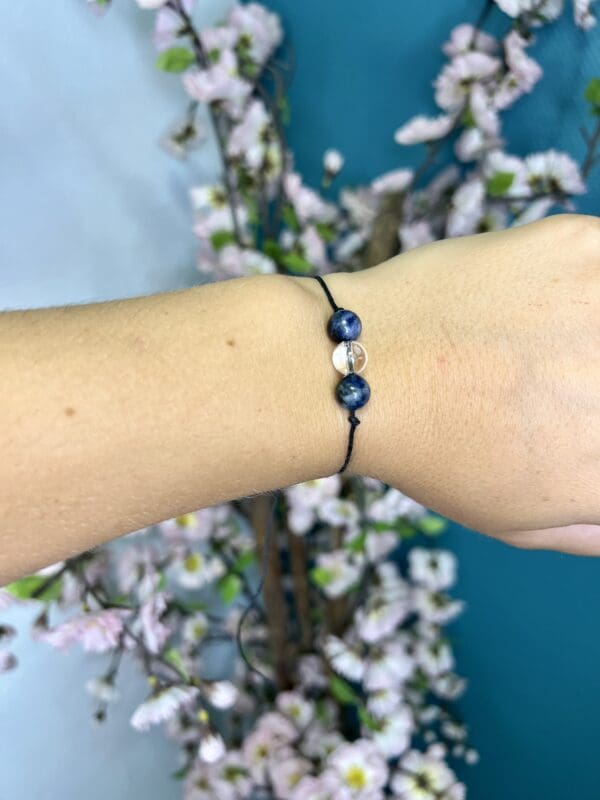 Bracelet réglable Sodalite-Cristal