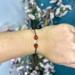 Bracelet réglable Cornaline-Cristal