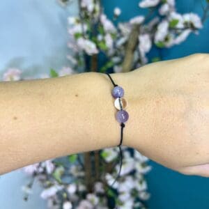 Bracelet réglable Améthyste-Cristal