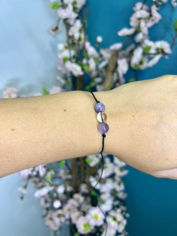 Bracelet réglable Améthyste-Cristal