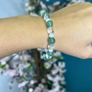 Bracelet simple Aventurine-Cristal