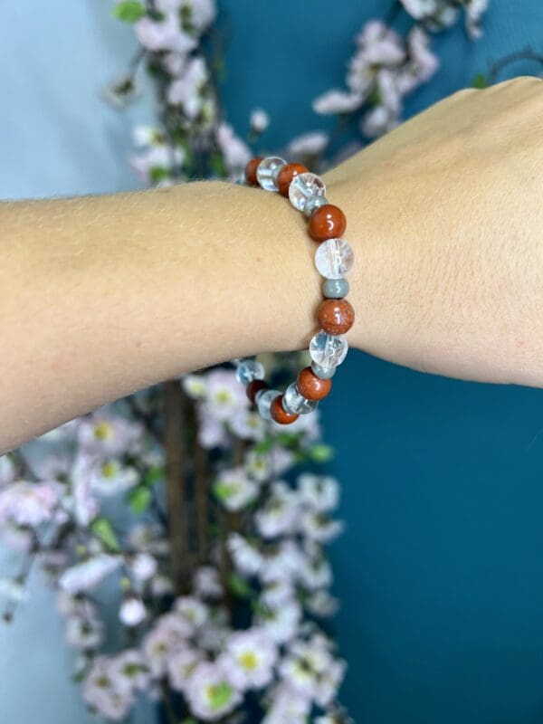 bracelet simple jaspe rouge