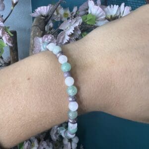 Bracelet simple Aventurine / Quartz Rose