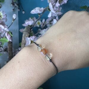 Bracelet réglable Calcite jaune - Cornaline
