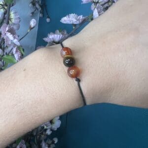 Bracelet réglable Cornaline-Oeil de tigre