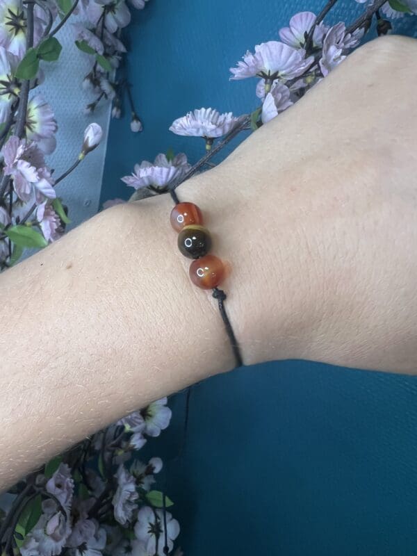 Bracelet réglable Cornaline-Oeil de tigre