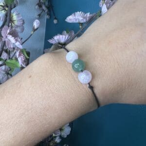 Bracelet réglable Aventurine - Quartz Rose