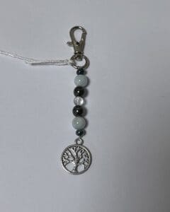 Charm Hématite - Aigue marine - Cristal de roche