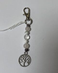 Charm Quartz rose - Howlite - Cristal de roche