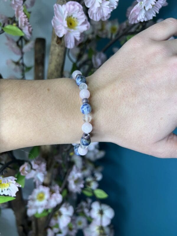 Bracelet simple Sodalite - Quartz et cristal