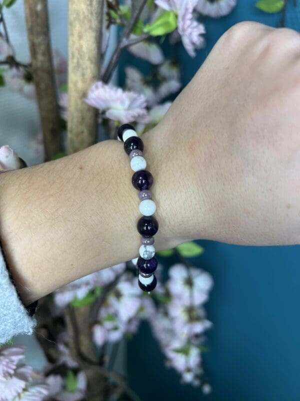 Bracelet simple Améthyste - Howlite