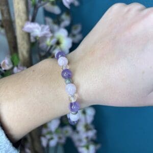 Bracelet simple Améthyste - Quartz rose