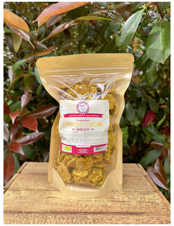 Friandises crackers carotte et curcuma 300G - Happy crackers