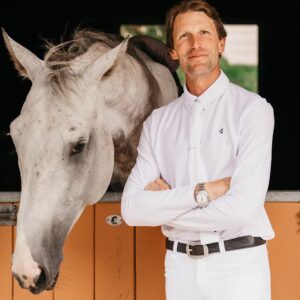 Polo de concours blanc manches longues homme - Kevin staut collection