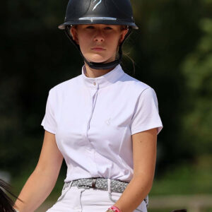 Polo de concours femme blanc manches courtes - Kevin staut collection