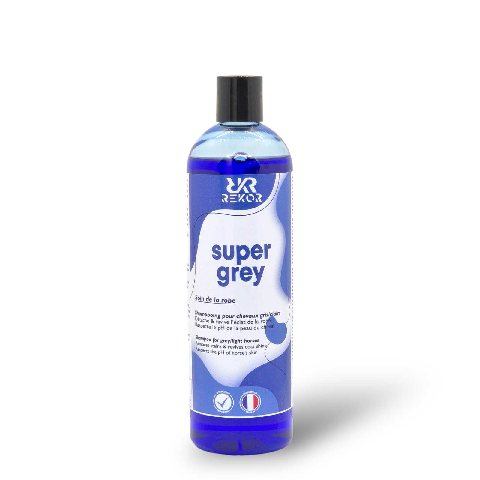 Shampoing bleu pour chevaux gris - REKOR